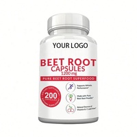 Capsules de betterave en gros, complément alimentaire vitaminique certifié GMP, durée de conservation de 2 ans, 1 à 2 capsules par portion, améliore