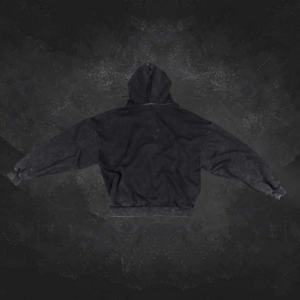 Sudadera con Capucha para Hombre, Estilo Urbano, 100% Algodón, Felpa Francesa Gruesa, Logotipo Personalizado Bordado, Patrón de Letras, Lavado Ácido, Estilo Desgastado, Otoño - Product Image 2