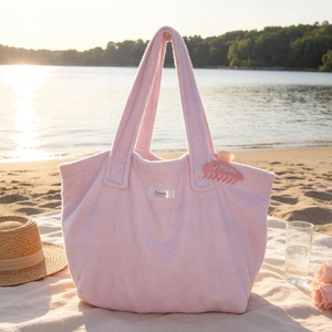 Bolsa de Playa de Tela de Rizo al por Mayor, Bolsa de Toalla de Algodón Suave Multiusos, Bolso de Hombro para Mujer para Viajes - Product Image 4