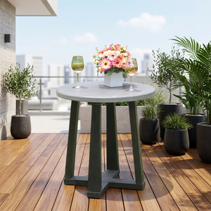 Handmade Eco-Friendly Modern Minimalist <b>Foldable</b> Lightweight Coffee <b>Table</b> Durable Wood <b>Leg</b> Concrete Top Living Room Furniture - Product Image 5