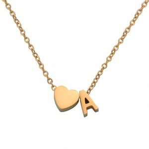 Collar de Cadena para Mujer, Chapado en Oro de 18K, con Letra Inicial y Corazón, Personalizado, Pequeño, Modelo M - Product Image 1