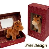 Boîte pliante élégante personnalisée avec fenêtre, doublée d'éponge, pour jouets en peluche, en carton ondulé, avec logo personnalisé, écoresponsable