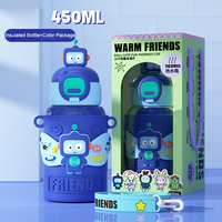 Grande tasse isotherme en acier inoxydable avec couvercle, motif dessin animé mignon, portable, pour l'eau, la rentrée scolaire, les voyages, les enfants