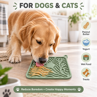 Tapis de léchage en silicone Premium 2 pièces pour chiens et chats, mangeoire lente, tapis d'enrichissement pour animaux avec forte ventouse, OEM ODM Marque Privée Vente en Gros