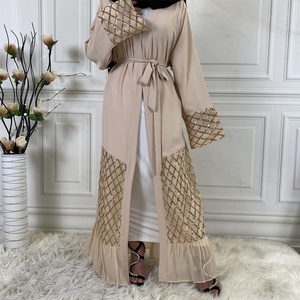 1863# New Abaya Latest Burqa Design Muslim Kimono Sequins Design <b>Kaftan</b> Dress Luxury Front Open Clothing in Turkey - Product Image 4