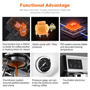 Máquina de Café Espresso Semiautomática Industrial y Comercial Gemilai G3200D para Negocios - Product Image 3