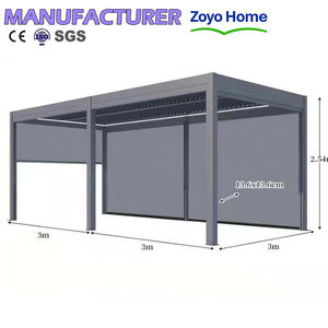 Bioclimatic có thể thu vào cơ giới nhôm <span class=keywords><strong>gazebo</strong></span> cho khu vực BBQ ngoài trời dễ dàng lắp ráp PVC trang trí sân vườn Phong cách Trung Quốc - Product Image 5
