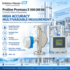 Medidor de Flujo Másico Coriolis de Alta Precisión Endress+Hauser Proline Promass E 500 8E5B Tipo Remoto para Procesos de Aire y Gas OEM - Product Image 2