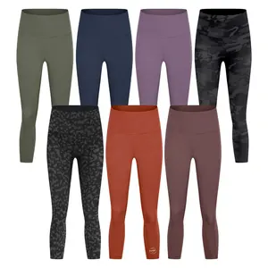 Nouveau pantalon Capri taille haute pour femmes Leggings doux pour femmes contrôle du ventre entraînement Fitness pantalon Capri de Yoga sans couture pour femmes
