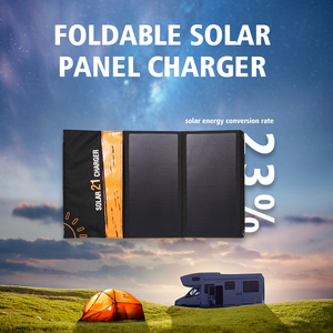 Wholesale 21W Sunpower Mono <strong>Solar</strong> Panel with 2 USB <strong>Charger</strong> Fast Charging Waterproof Foldable <strong>Solar</strong> Panel <strong>for</strong> <strong>iPhone</strong> Backpacking - Product Image 2