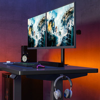 Bureau d'ordinateur ergonomique en forme de L, noir, réglable en hauteur, à un moteur, 2 étages, pour le bureau, le salon, vente chaude