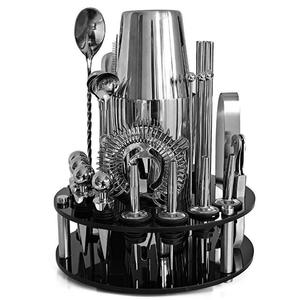Accessori Kit barman con supporto Wine Shaker Mudler Jigger & Strainer Barware <span class=keywords><strong>Set</strong></span> di 30 in acciaio per alimenti - Product Image 2