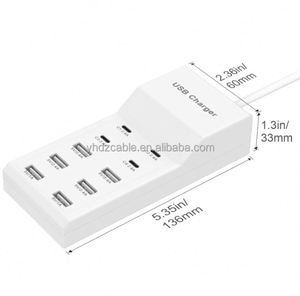 50W High Speed <b>USB</b> Wall Charger with 6 <b>USB</b>-A and 4 <b>Type</b>-<b>C</b> Ports Fast Charging for 11/12/13/14 and Laptops - Product Image 6