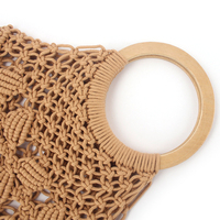 Sac à main en coton ajouré avec macramé, sac à main en filet, fourre-tout à poignée ronde pour femmes, nouvelle mode