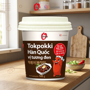 Korean Jjajang Tokpokki Rice Cake 140g Wholesale O'food | Black Bean <b>Sauce</b> | Non-Spicy | Ready To Eat Product - Product Image 1