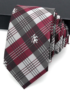 Corbata de hombre de Flores rotas a cuadros ultraestrechas de poliéster puro liso para ocasiones formales - Product Image 3