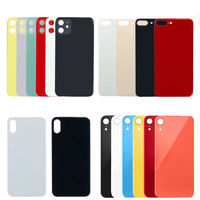 Remplacement de couverture en verre arrière grand trou OEM pour iPhone 8 X XR XS XS MAX 11 12 13 14 15 Series Plus Mini Pro Max avec logo