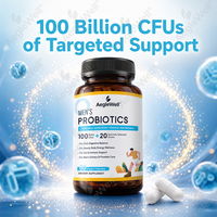 Probiotiques pour hommes en marque privée, 100 milliards d'UFC, 20 souches, avec prébiotiques et palmier nain pour le soutien intestinal, immunitaire et de la prostate