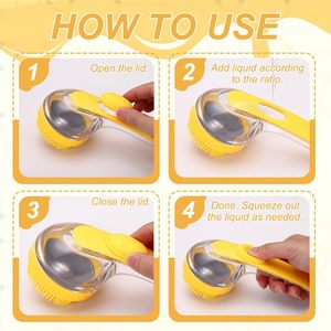Spazzola 2 in 1 in Morbido Silicone TPR per Cani, per <span class=keywords><strong>Shampoo</strong></span> e Bagno, Massaggiante, con Anello per Creare Bolle - Product Image 6
