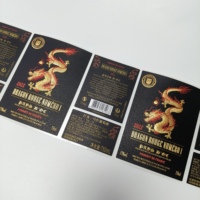 Étiquettes de vin et de bière autocollantes durables avec motif de logo personnalisé, feuille d'or en relief, autocollants haut de gamme pour bouteilles de vin