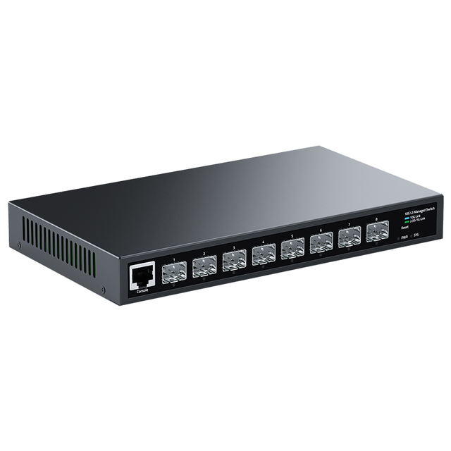 10Gb L3 Managed SFP+ 8 Port 1G/2.5G/10G Ethernet Switch with SNMP QoS LACP DHCP VLAN for Home Lab
