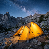 Tente de camping professionnelle 4 saisons à double couche, avec poteaux en aluminium, imperméable >3000 mm, une pièce et un hall, pour la randonnée et le trekking en extérieur
