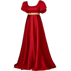 Women 19th Century Prom Dress Satin Vintage Dress Victorian Ball Gown Medieval Costume