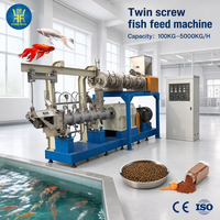 Machine flottante d'alimentation pour poissons entièrement automatique Machine de fabrication d'extrudeuse de granulés d'aliments pour poissons Ligne de production