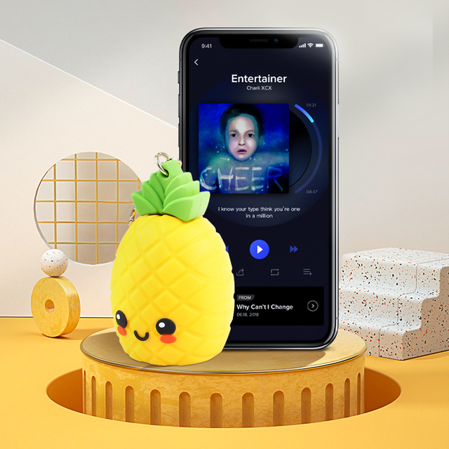 New Arrival Mini Cute Pineapple Wireless Speaker Cartoon Fruit Portable USB Music Stereo Keychain Outdoor Wireless Speaker