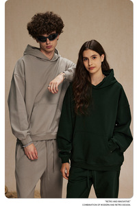 Essenziale Streetwear: <span class=keywords><strong>Felpa</strong></span> con Cappuccio Unisex Premium 430GSM - <span class=keywords><strong>Felpa</strong></span> Pesante in Spugna Francese 430g per Uomo e Donna - Product Image 6
