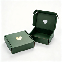 Boîte cadeau personnalisée en carton ondulé rigide vert forêt avec sceau doré, design gratuit, pour cadeaux haut de gamme