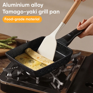 Square Frying <b>Pan</b> Aluminum Alloy, Non-Stick Omelette Frying <b>Pan</b> with Ergonomic Handle for Commercial Breakfast Cooking Home Use - Product Image 1