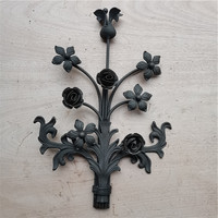 Pièces d'ornement décoratif en fer forgé, élément forgé pour balustrade de fenêtre en fer forgé ou ornement de décoration de clôture