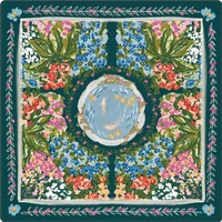 Tapis de mahjong M175 série verte à motif floral pour femme, antidérapant, réduction du bruit, bords cousus, tapis de mahjong pour jeux de société