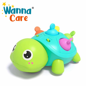 Jouet musical <span class=keywords><strong>tortue</strong></span> rampante Montessori en plastique avec bulles lumineuses, sons apaisants et divertissants, jouet éducatif sensoriel pour l'apprentissage - Product Image 1