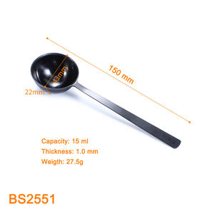 Cuchara medidora lista para enviar Acero inoxidable color negro en blanco 15ml - Product Image 2