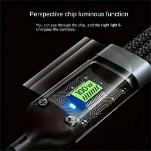 Кабель для зарядки с логотипом, 1,2, <span class=keywords><strong>3</strong></span> в 1, usb-кабель с разъемом type-c на micro для iphone, ночник, быстрый USB-кабель 100 Вт - Product Image 5