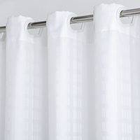 Rideau de douche moderne en jacquard écologique à motif floral avec aimants - Polyester imperméable, solide, lavable 71x74