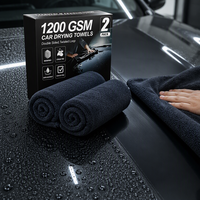 Serviette de séchage pour voiture en microfibre double face 1800 GSM, 60 x 90, certifiée RoHS, serviette en microfibre personnalisée 1600 GSM, serviette en microfibre pour voiture