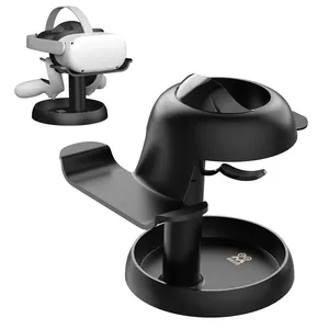 AMVR升级支架配件，具有新设计的圆形和扩大的底座VR支架存储和显示，适用于Meta Quest 2耳机