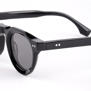 LMA AT9009 Retro Round Shades Women Handmade Transparent Gray Gradient TAC Lens Acetate Men High Quality Lunettes <span class=keywords><strong>De</strong></span> Soleil - Product Image 3