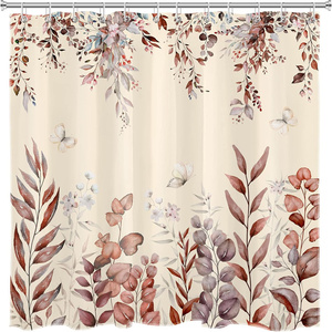 Feuilles d'automne rideau <span class=keywords><strong>de</strong></span> douche aquarelle feuille d'eucalyptus impression rideau <span class=keywords><strong>de</strong></span> douche <span class=keywords><strong>plante</strong></span> <span class=keywords><strong>salle</strong></span> <span class=keywords><strong>de</strong></span> <span class=keywords><strong>bain</strong></span> imperméable Polyester rideaux <span class=keywords><strong>de</strong></span> <span class=keywords><strong>bain</strong></span> - Product Image 1