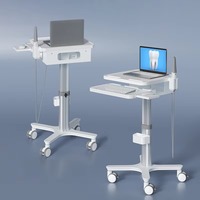 Chariot dentaire à hauteur réglable de conception luxueuse chariot médical mobile de clinique d'hôpital pour l'ordinateur portable avec la prise