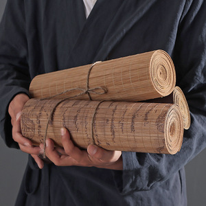 Bamboo Tea Mat Handmade Woven Zen Style Printed Table Runner Waterproof Heat Insulation Home Use Cut To Size - Product Image 1