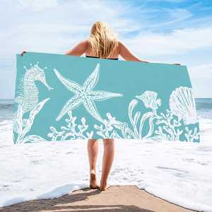 Custom Quick Dry <b>Microfiber</b> <b>Beach</b> <b>Towel</b> Floral Woven Pattern with Size and Logo Option - Product Image 4