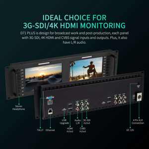 Monitor de montaje en rack multipantalla FEELWORLD D71 PLUS, monitor de montaje en rack, pantalla dual 7 "3RU 4K IPS, personalización de embalaje OEM - Product Image 5