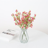 Bunga Gypsophila PVC Cetakan Injeksi dengan Pegangan Lem Sentuhan Lembut, Bunga Palsu Langit Berbintang untuk Dekorasi Pernikahan, Rumah, dan Ruang Tamu
