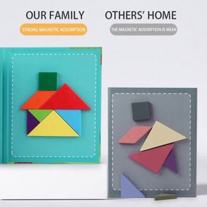 STEM Early Educational Challenge Toy Geometric Pattern Magnetic Tangram <b>Puzzle</b> - Product Image 4