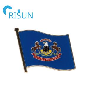 Épingle de souvenir américain personnalisée pour la carte de l'État de Pennsylvanie de la province des États-Unis Épingle de revers en émail pour le drapeau de l'État de la Pennsylvanie Keystone - Product Image 2