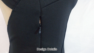 <span class=keywords><strong>Robe</strong></span> longue chic <span class=keywords><strong>d</strong></span>'été fendue asymétrique élégante noire dos nu à une épaule sans manches pour femme - Product Image 4